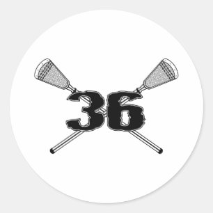 Lacrosse Number 36 Sticker