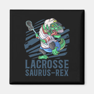 Lacrosse-o-saurus T Rex Dinosaur With Lacrosse Sti Magnet