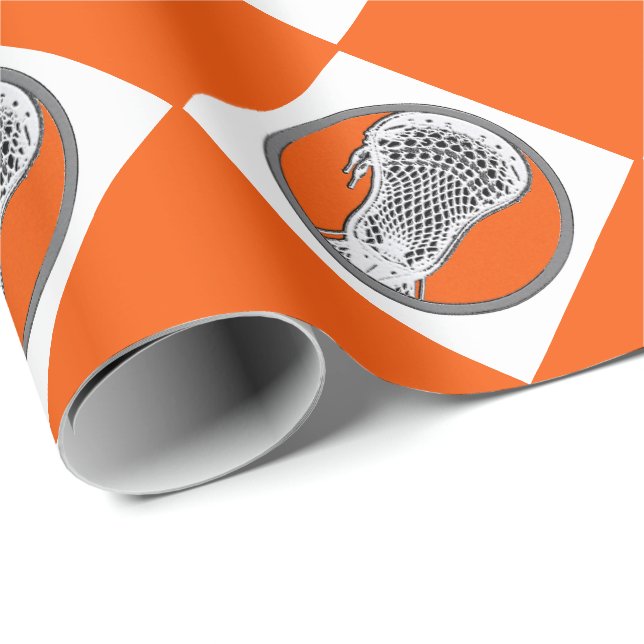 Lacrosse Orange Gift Wrapping Paper (Roll Corner)