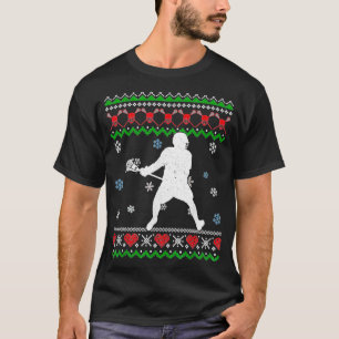 Lacrosse Pajama Ugly Christmas Gift Sport Lovers K T-Shirt