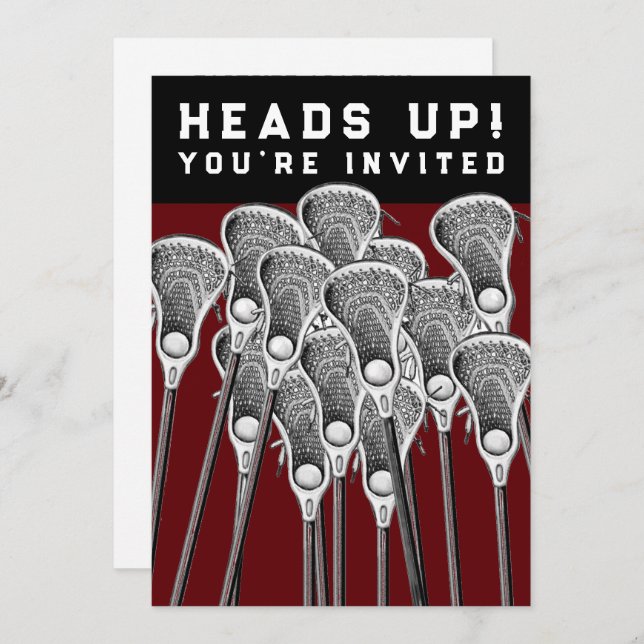 Lacrosse Party Invitations (Front/Back)