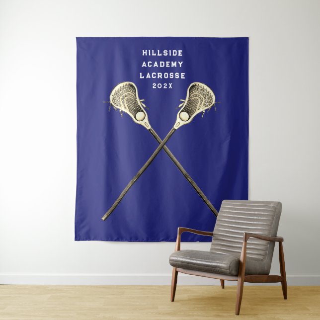 Lacrosse Party Senior Night Tapestry (In Situ)