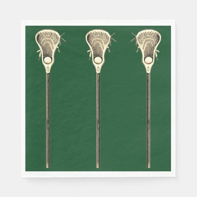 Lacrosse Party Team Green Napkin (Front)