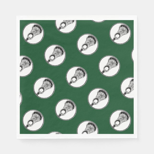 Lacrosse Party Team Green Napkin (Front)