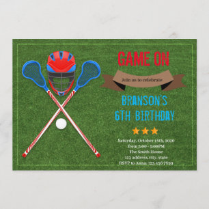 Lacrosse party theme invitation