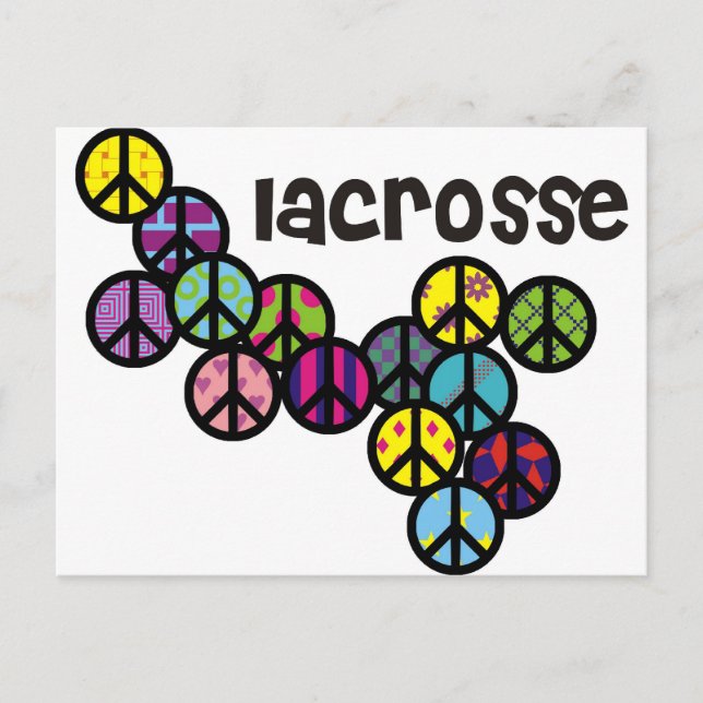 Lacrosse Peace Signs Filled Postcard (Front)