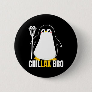 Lacrosse Penguin Funny Lax Team Lacrosse Christmas 6 Cm Round Badge