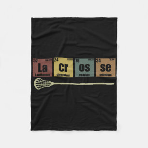 Lacrosse Periodic Table Of Elements Vintage Funny Fleece Blanket