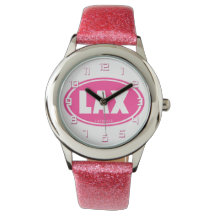 Lacrosse Pink LAX oval wrist watch
