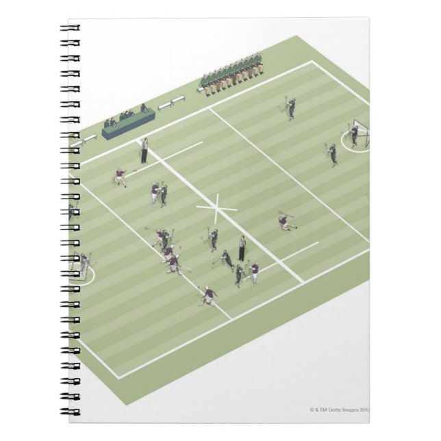 Lacrosse pitch and positions notebook (Front)