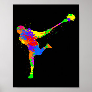 Lacrosse Player Boys Kids Youth Poster