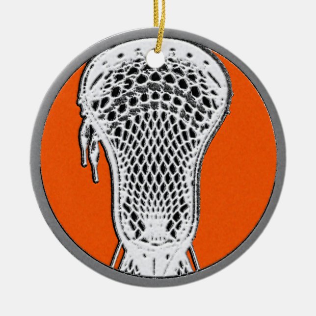 Lacrosse Player Ceramic Ornament (Front)