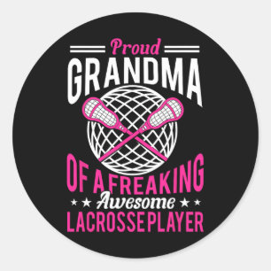 Lacrosse Player Coach Grandma Grandmother 1 Classic Round Sticker