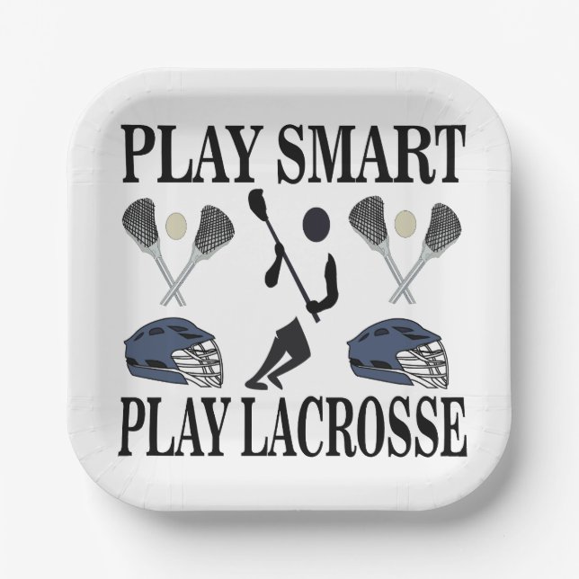 Lacrosse Player Coach Team Party Paper Plate (Front)