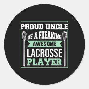 Lacrosse Player Coach Uncle Classic Round Sticker