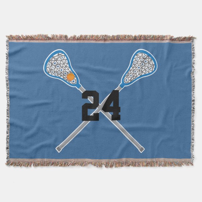 Lacrosse Player Custom Sports Blanket Gift (Front)