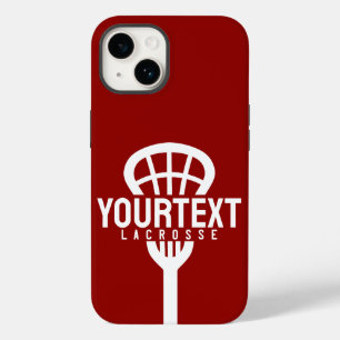 Lacrosse Player CUSTOM TEXT Team Mesh Sport Stick Case-Mate iPhone 14 Case