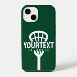 Lacrosse Player CUSTOM TEXT Team Mesh Sport Stick iPhone 14 Case
