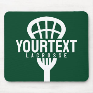 Lacrosse Player CUSTOM TEXT Team Mesh Sport Stick  Mouse Pad