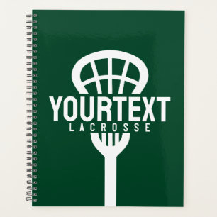 Lacrosse Player CUSTOM TEXT Team Mesh Sport Stick  Planner