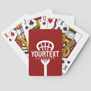 Lacrosse Player CUSTOM TEXT Team Mesh Sport Stick Playing Cards
