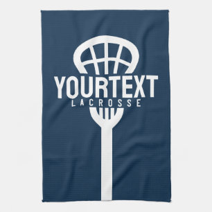 Lacrosse Player CUSTOM TEXT Team Mesh Sport Stick  Tea Towel