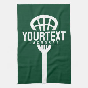 Lacrosse Player CUSTOM TEXT Team Mesh Sport Stick  Tea Towel
