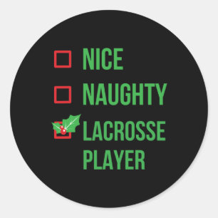 Lacrosse Player Funny Pajama Christmas Gift Classic Round Sticker