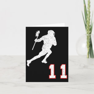 Lacrosse Player Gift Number 11 For Lacrosse Fans  Card