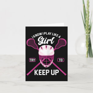 Lacrosse Player Girl Lax Stick Lacrosse  Card