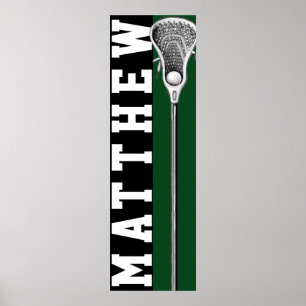 Lacrosse Player Green Poster