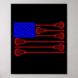 Lacrosse Player Independence Day Lax Patriotic Goa Poster