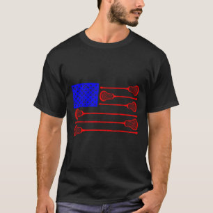 Lacrosse Player Independence Day Lax Patriotic Goa T-Shirt