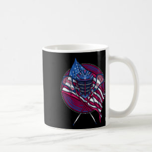Lacrosse Player Lacrosse Stick Helmet Usa American Coffee Mug