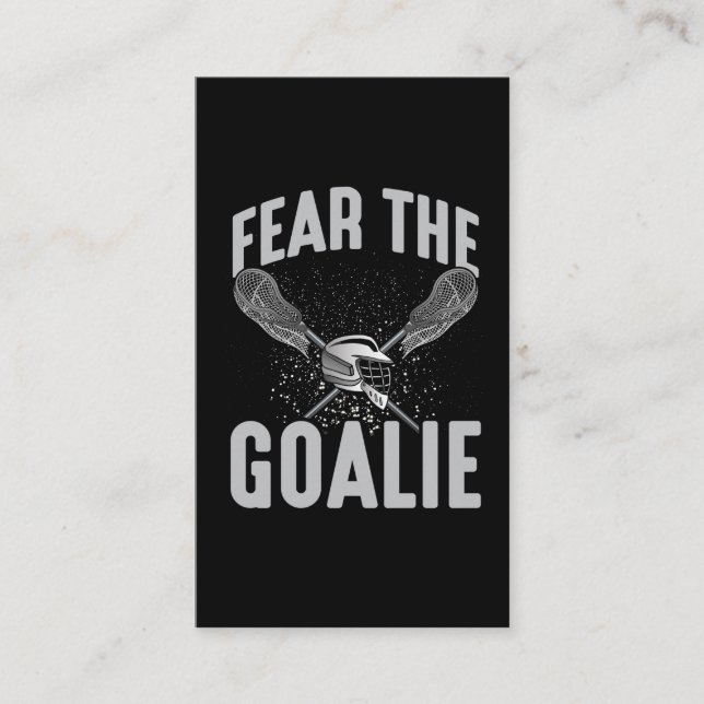 Lacrosse Player Lax Goalie Stick Helmet Sport Fun Business Card (Front)