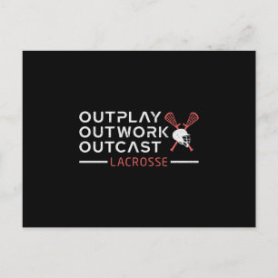 Lacrosse Player Lax Outplay Outwork Outcast Gift Postcard