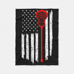Lacrosse Player Lax Patriotic Goalie Laxing Indepe Fleece Blanket