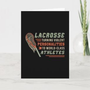 Lacrosse Player Lax Sport Sports Stick Funny Gift Card