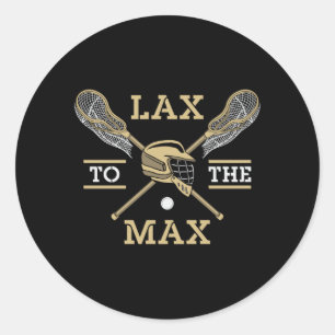 Lacrosse Player Lax To The Max Stick Funny Gift Classic Round Sticker