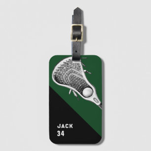 Lacrosse Player Luggage Tag