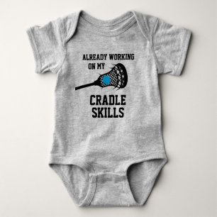Lacrosse Player Parents Cradle Skills  Baby Bodysuit