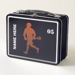 Lacrosse Player Personalised Name  Metal Lunch Box