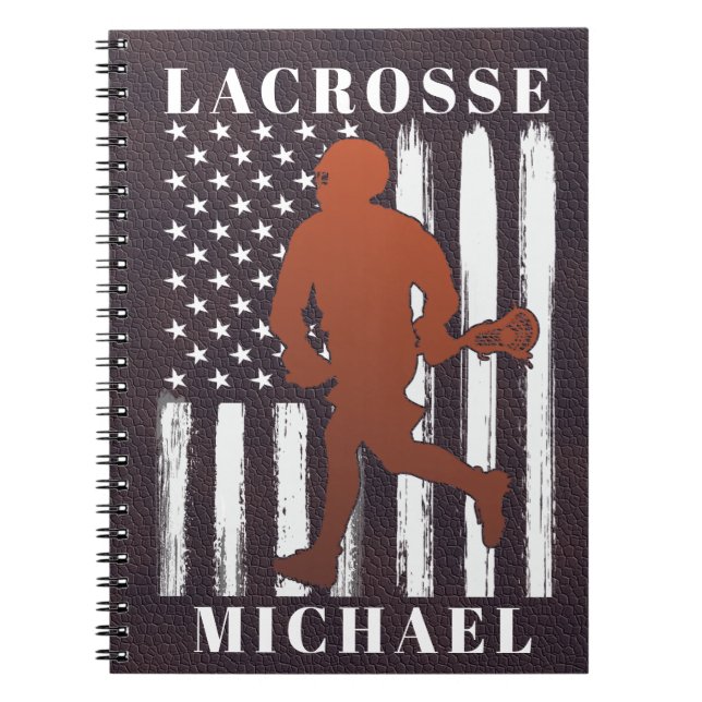 Lacrosse Player Personalised Name Notebook (Front)