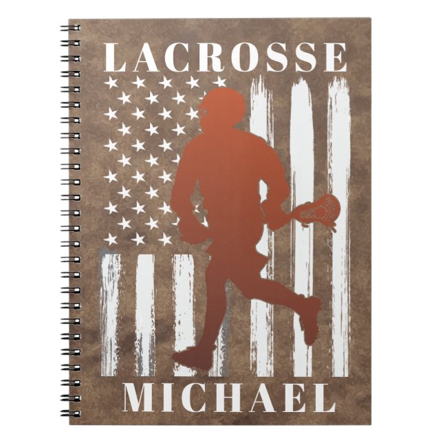Lacrosse Player Personalised Name Notebook (Front)