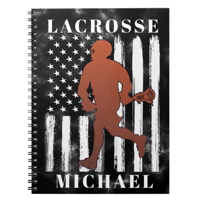 Lacrosse Player Personalised Name Notebook (Front)