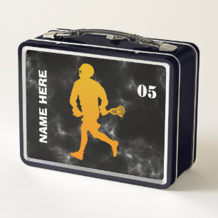 Lacrosse Player Personalized Name  Metal Lunch Box