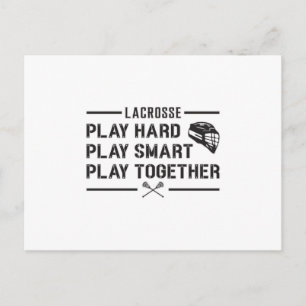 Lacrosse Player Play Hard Play Smart Team Gift Postcard