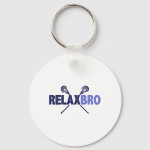Lacrosse Player Relax Bro Funny Lax Gift Men Boys Key Ring