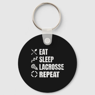 Lacrosse Player Routine Eat Sleep Lacrosse Repeat  Key Ring