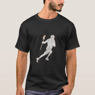 Lacrosse Player Sports Concrete Grunge Distressed T-Shirt